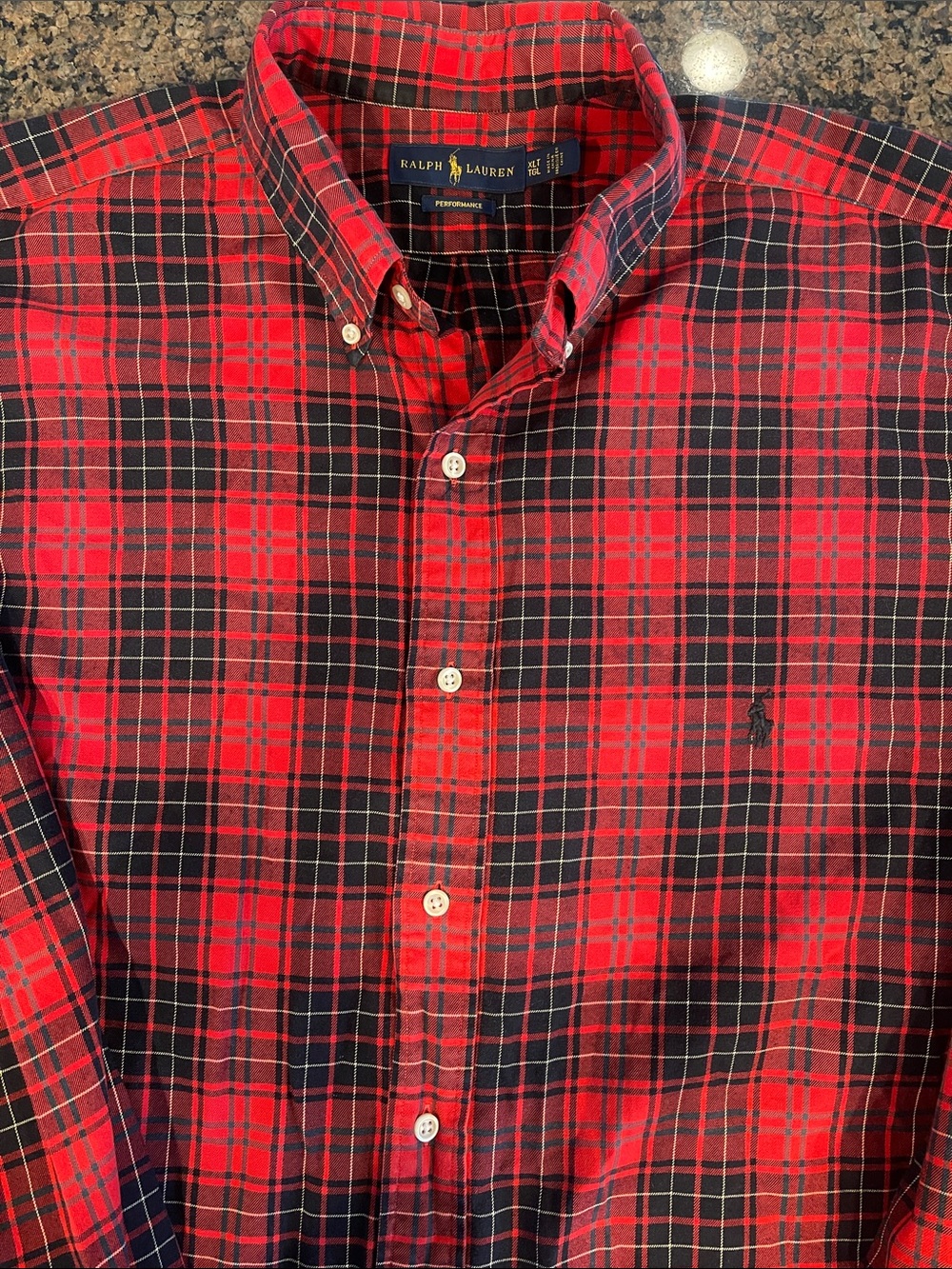 Ralph Lauren Red and Black Plaid Button-Down Shirt